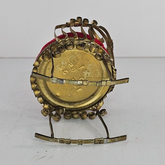 Vintage Pin Cushion Rocking Chair Red Tin Can Folk Tramp Art Dollhouse Kitsch - Picture 7 of 8